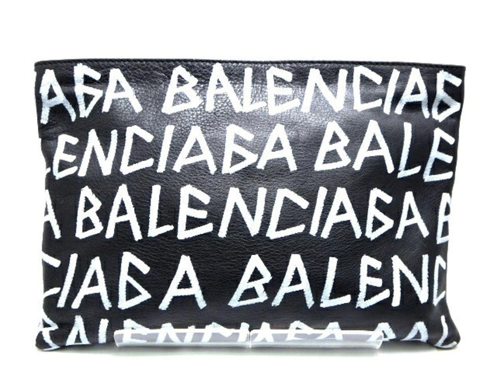 Balenciaga clutch bag black white